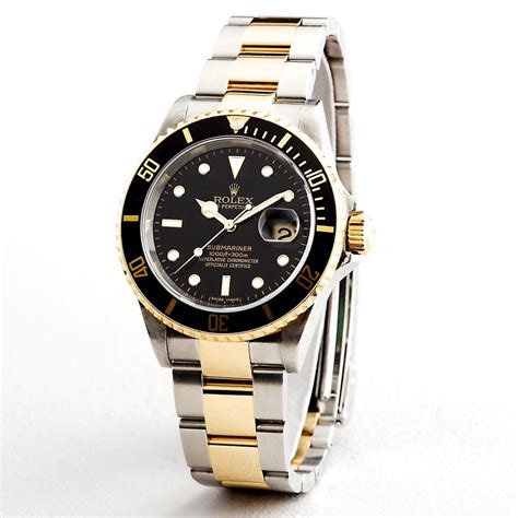 submariner rolex two tone black|Rolex 16613 vs 16613t.